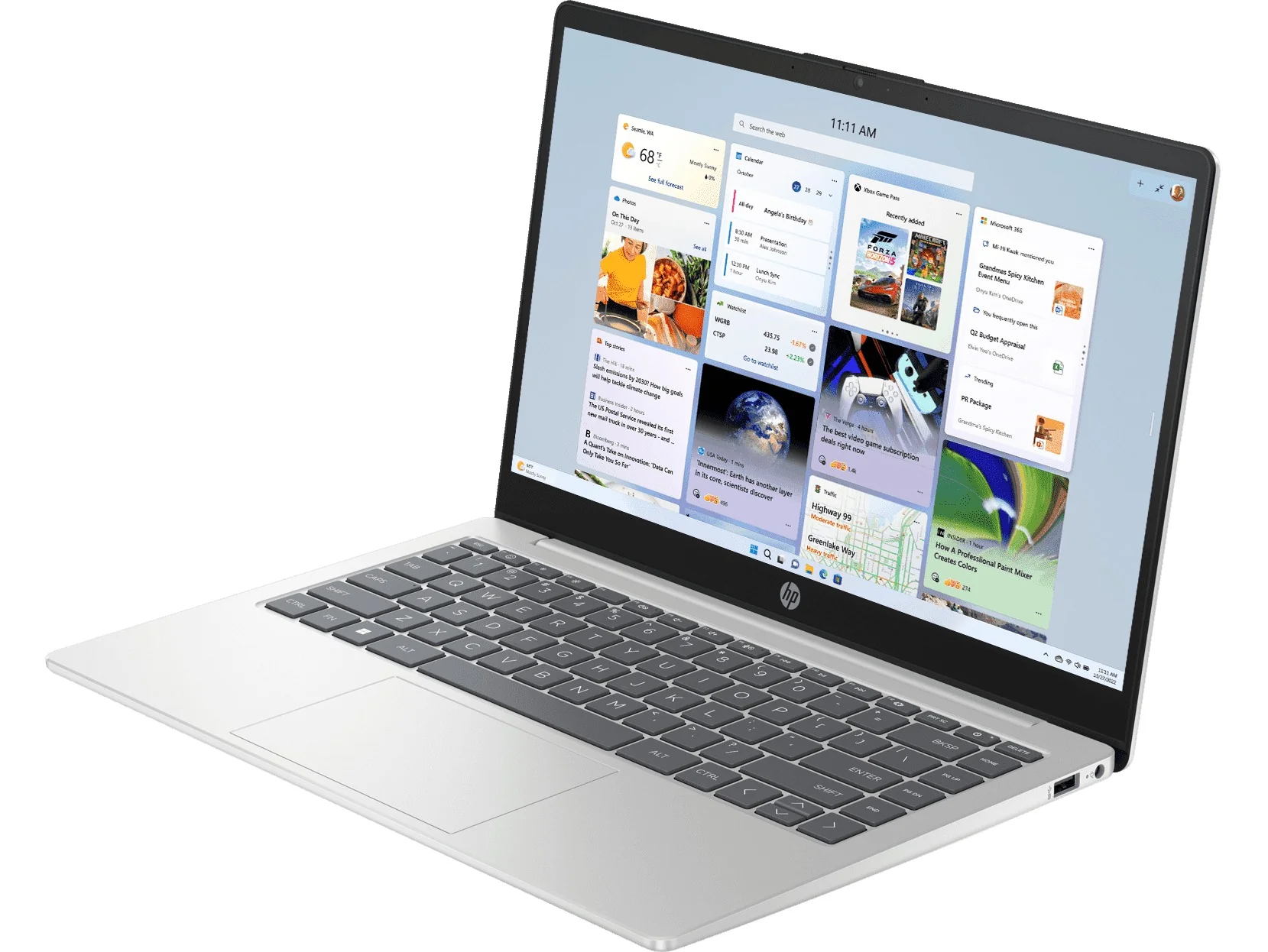 HP 14-EM0105AU Laptop (Natural Silver) | 14” FHD (1920x1080) | Ryzen 5 7520U | 8GB RAM | 256GB SSD | AMD Radeon Graphics | Windows 11 Home | HP Prelude Topload Bag - Image 3