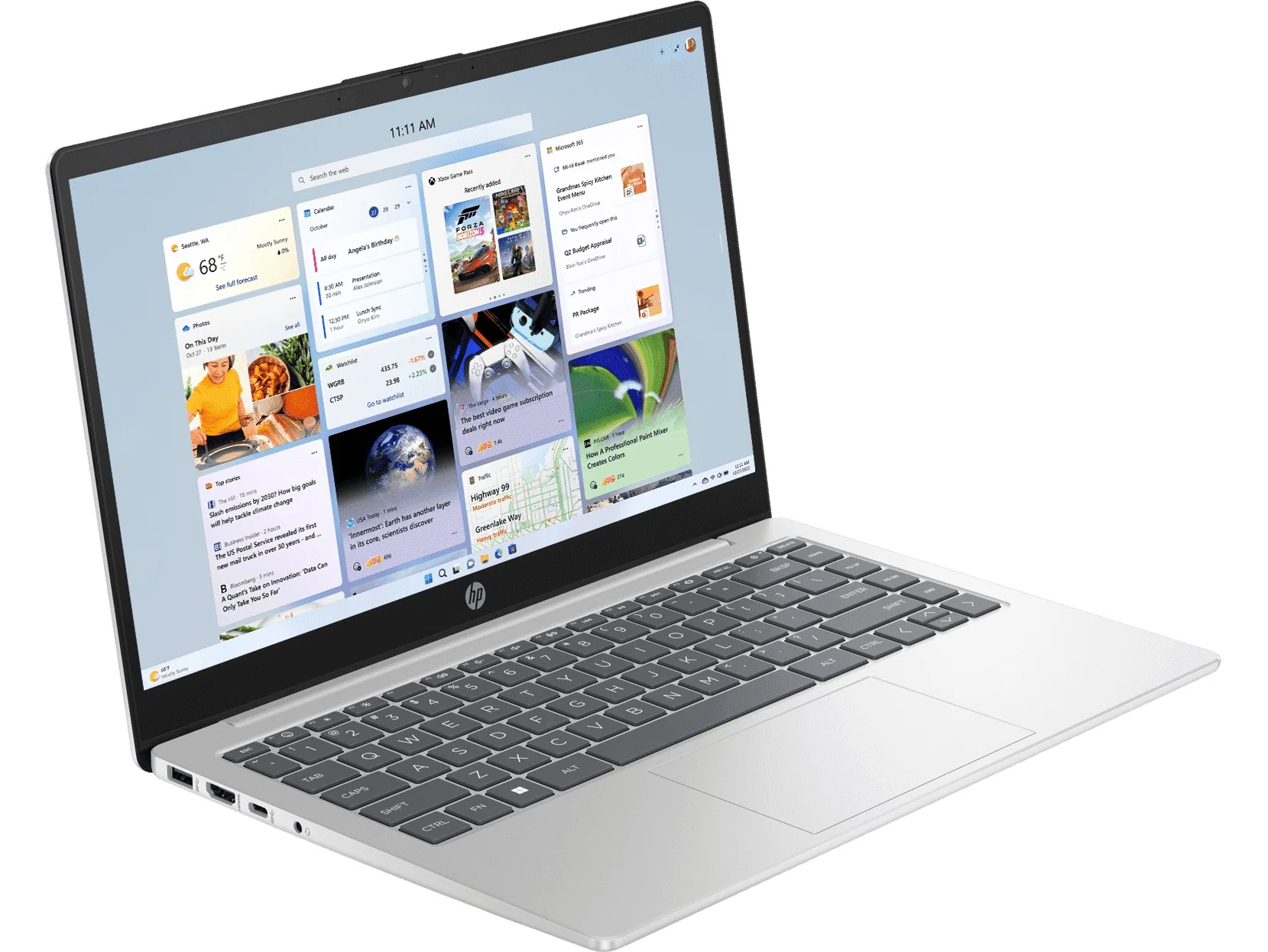 HP 14-EM0105AU Laptop (Natural Silver) | 14” FHD (1920x1080) | Ryzen 5 7520U | 8GB RAM | 256GB SSD | AMD Radeon Graphics | Windows 11 Home | HP Prelude Topload Bag - Image 5