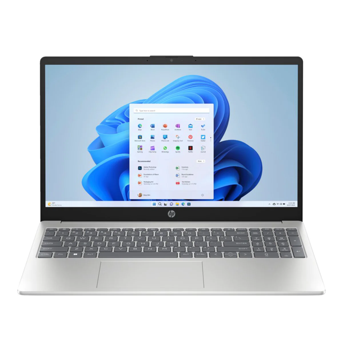 HP 15-FC0261AU Laptop (Natural Silver) | 15.6" FHD (1920x1080) | Ryzen 5 7530U | 16GB RAM | 512GB SSD | AMD Radeon Integrated Graphics | Windows 11 Home | MS Office Home & Student 2021 | HP Prelude Topload Bag - Image 2