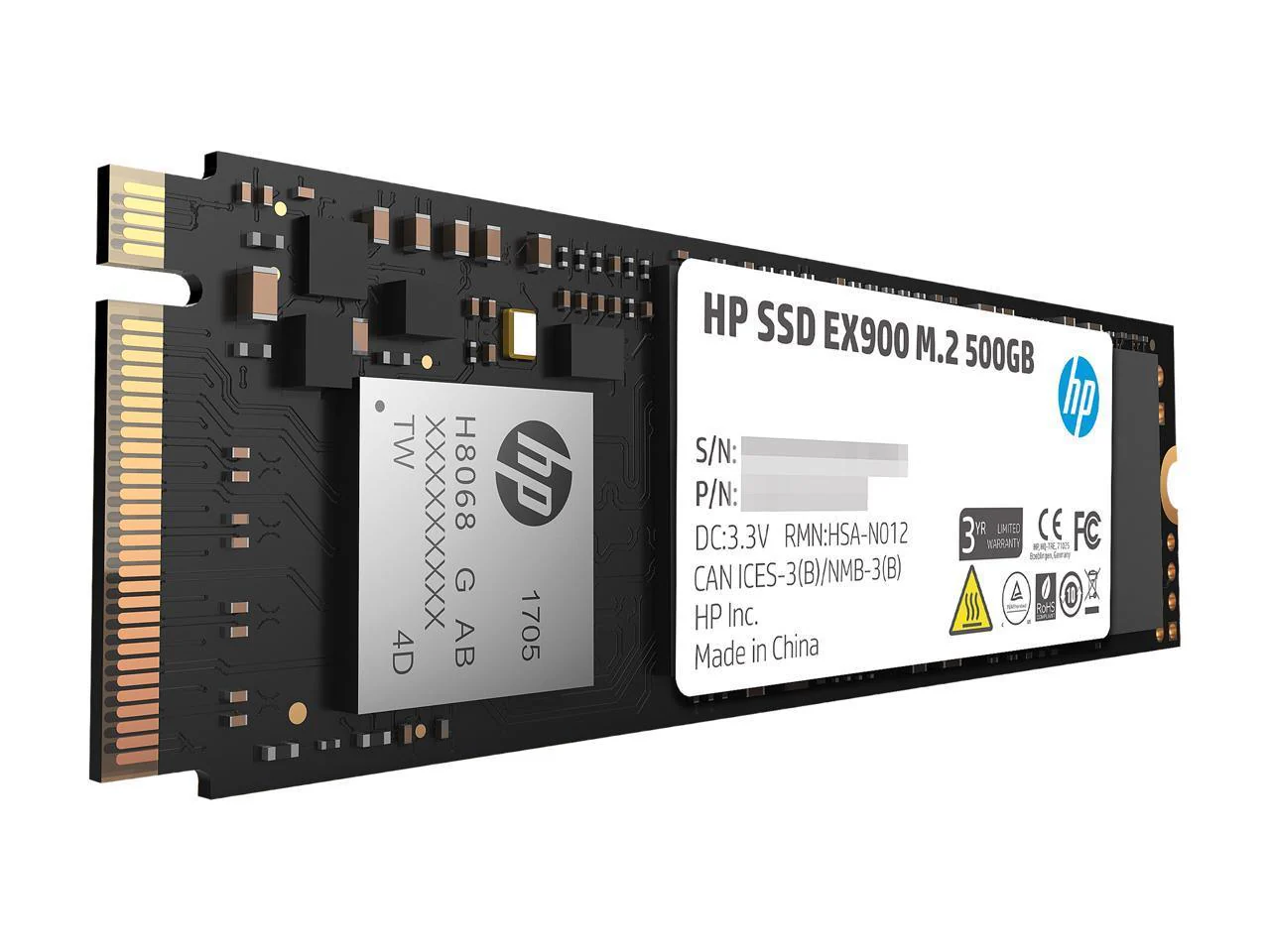 HP EX900 M.2 500GB PCIE Gen3 X4 NVME 3D TLC NAND Internal SSD (2YY44AA#UUF) - Image 4