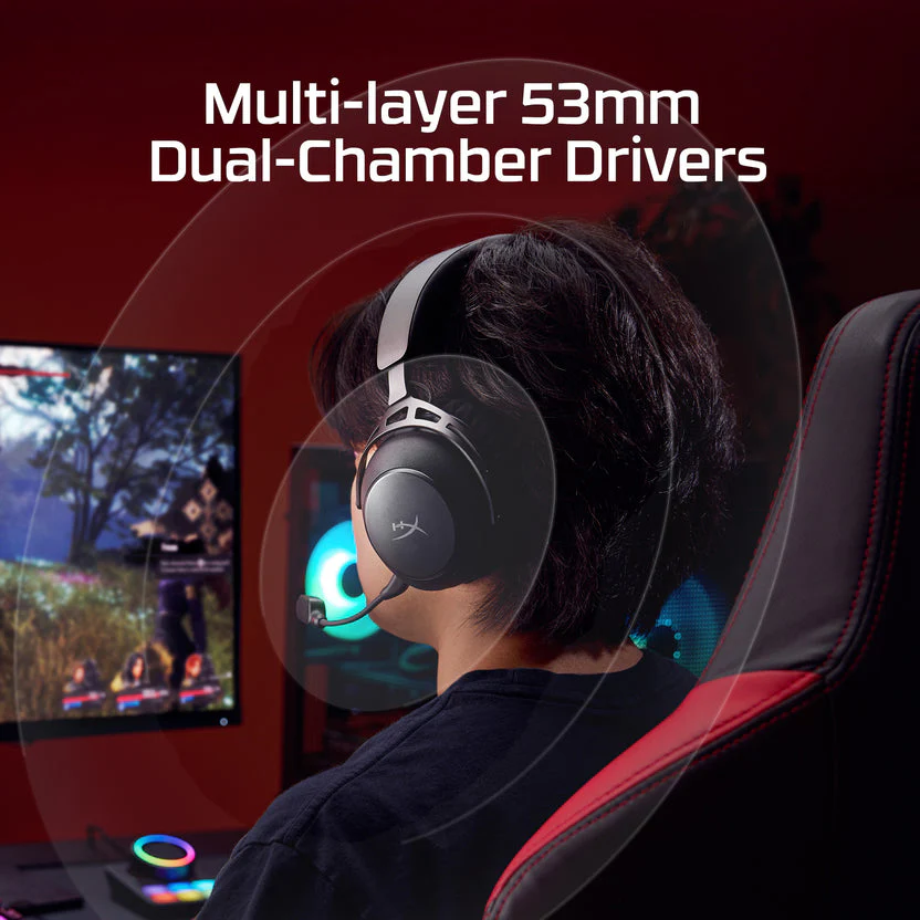 HyperX Cloud Alpha 2 Wireless Gaming Headset for PC/PS5/PS4/Nintendo Switch/Mobile (Black) (AJ5C7AA) - Image 3