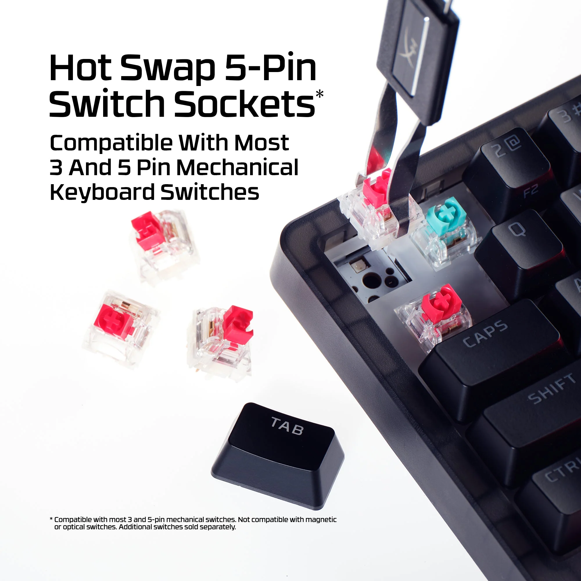 HyperX Origins 2 65 RGB Hot-Swappable Wired Mechanical Gaming Keyboard (Black) (Red Linear Switch) (B4QS3AA) - Image 3