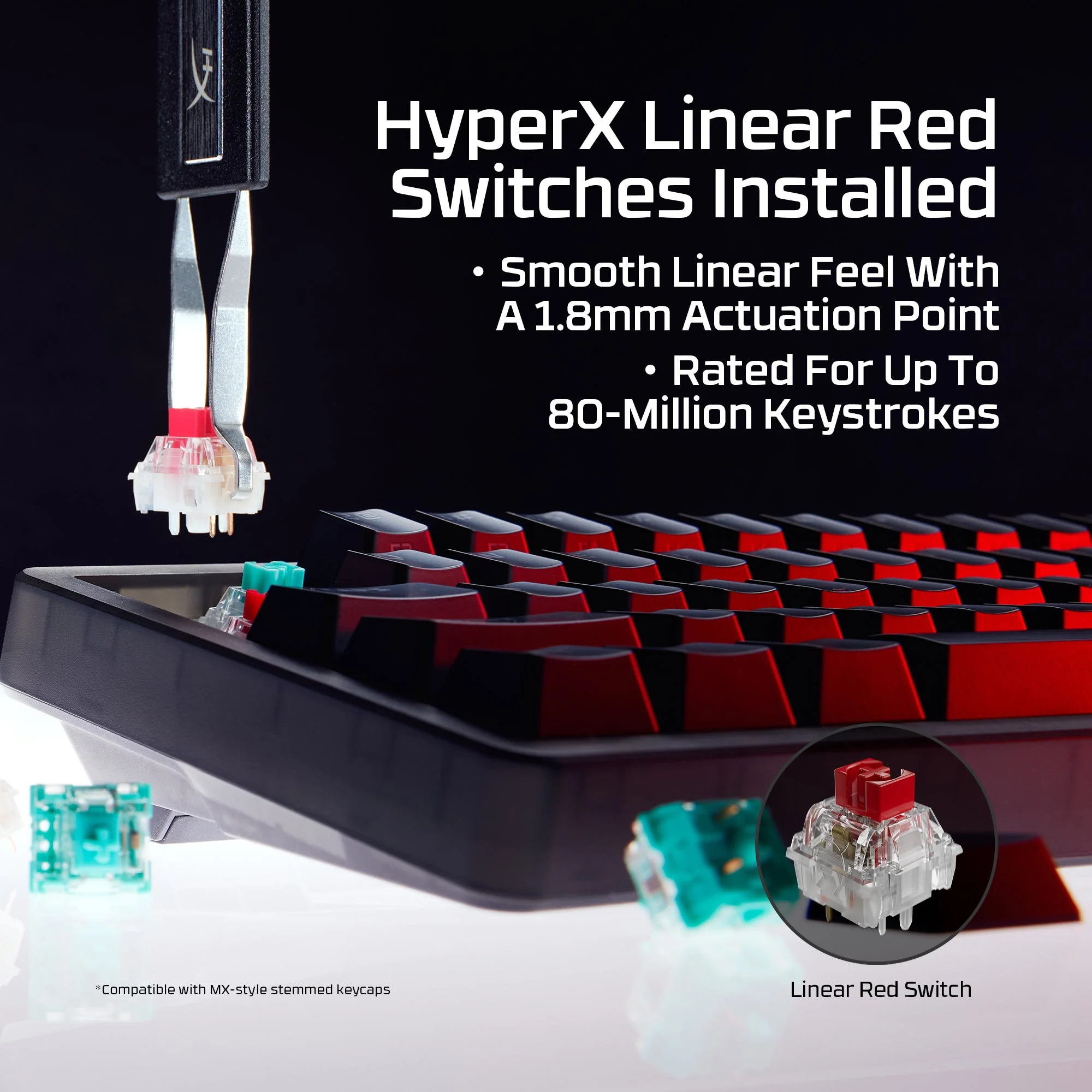 HyperX Origins 2 65 RGB Hot-Swappable Wired Mechanical Gaming Keyboard (Black) (Red Linear Switch) (B4QS3AA) - Image 9