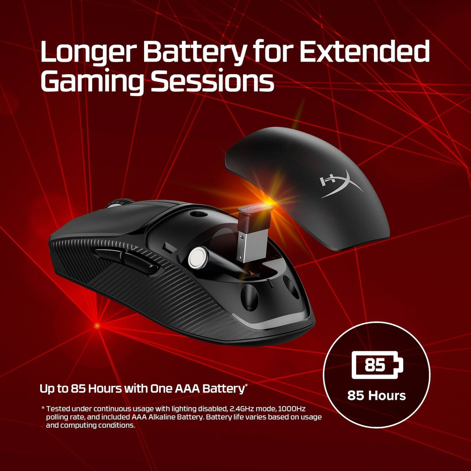 HyperX Pulsefire Fuse Wireless Black Gaming Mouse (Black) - Image 4