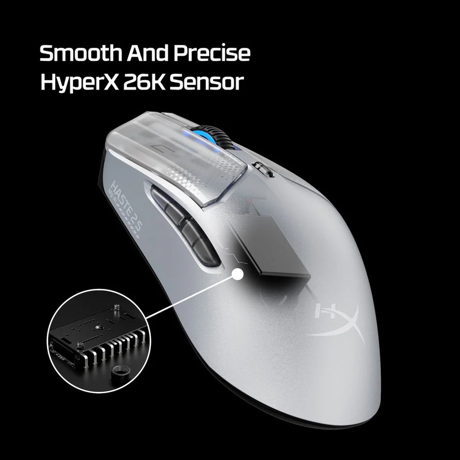 HyperX Pulsefire Haste 2 S Wireless Gaming Mouse for PC/PS5/Xbox Series X/S (Silver, Navy) (9B002AA, 9B001AA) - Image 8