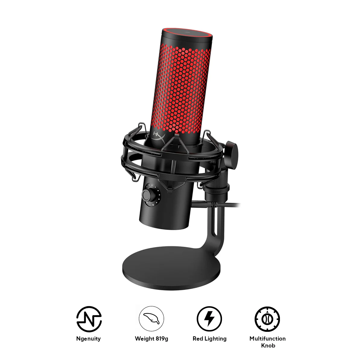 HyperX QuadCast 2 USB Microphone for PC/ Mac/ PS5/PS4 (Black) (872V1AA)