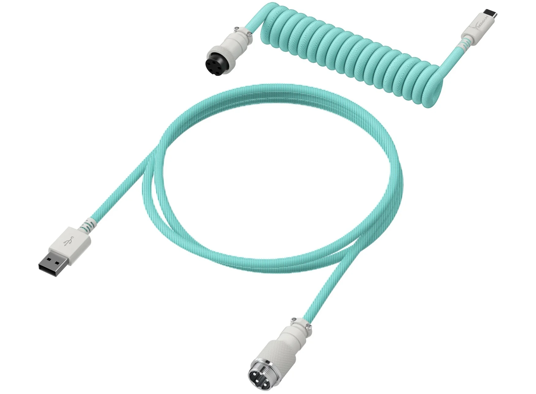HyperX USB-C Coiled Cable (Light Green/White) (6J681AA) - Image 2
