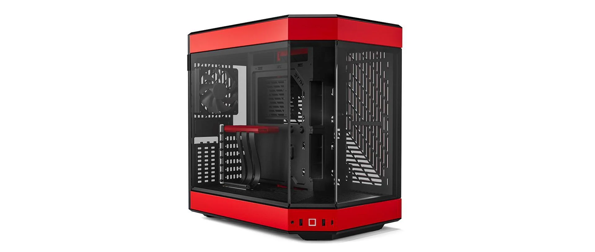 Hyte Y60 Dual Chamber Mid-Tower ATX Modern Aesthetic Case (Black/Red) - Image 5