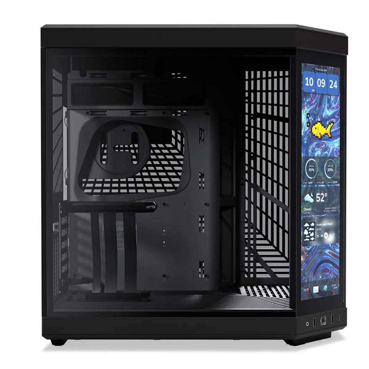 Hyte Y70 Touch Infinite Modern Aesthetic Case  (Pitch Black, Black Cherry, Panda, Snow White) - Image 4