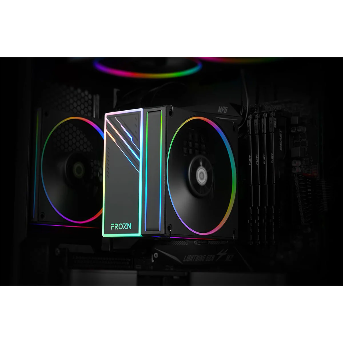 ID-Cooling Frozn A410 ARGB 4 Heatpipe 120mm CPU Cooler (Black, White) - Image 7