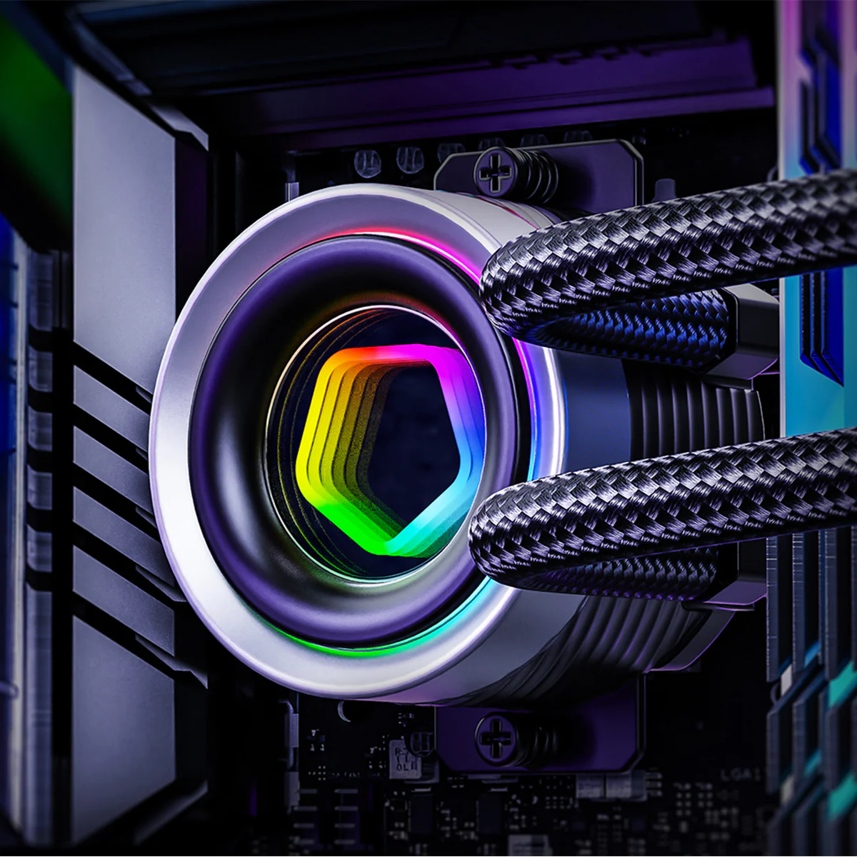 ID-Cooling FX240 INF 240mm AIO Liquid Cooler with Infinity Mirror Display (Black, White) - Image 9