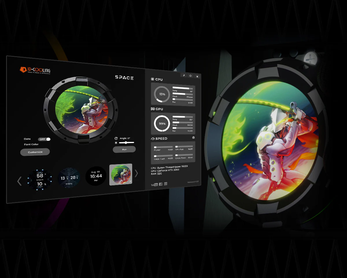 ID-Cooling SL360 LCD 360mm AIO Liquid CPU Cooler - Image 16