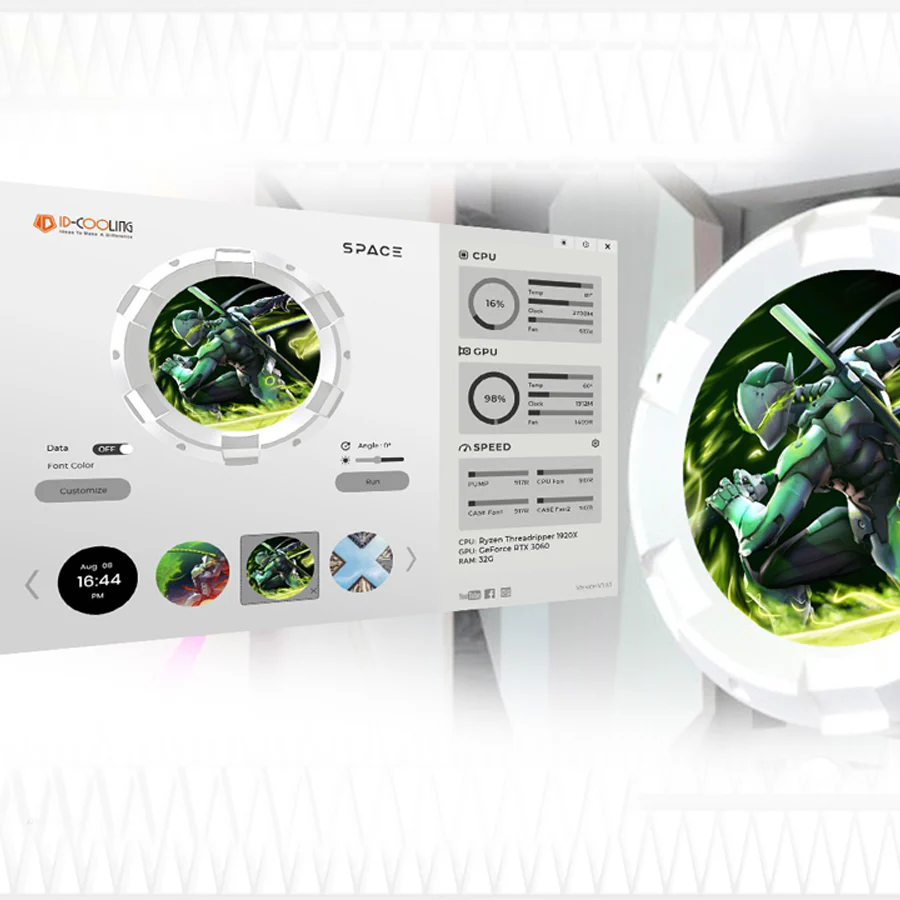 ID-Cooling SL360 XE LCD AIO Liquid CPU Cooler (Black, White) - Image 21