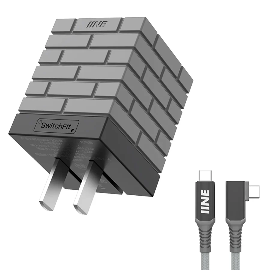 IINE 2-in-1 Mini 20W Charging & Video Converter For N-Switch (Grey, Orange) - Image 2