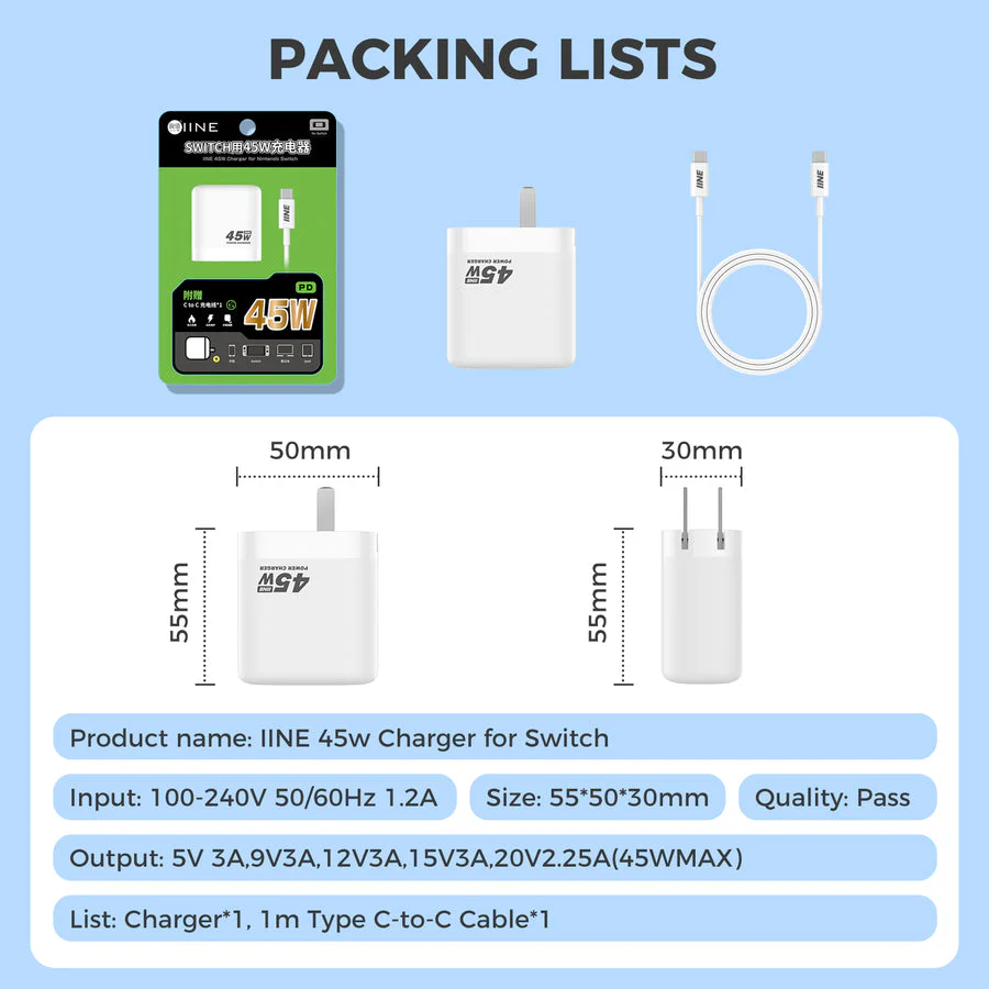 IINE 45W Charger for Nintendo Switch (L978) - Image 8