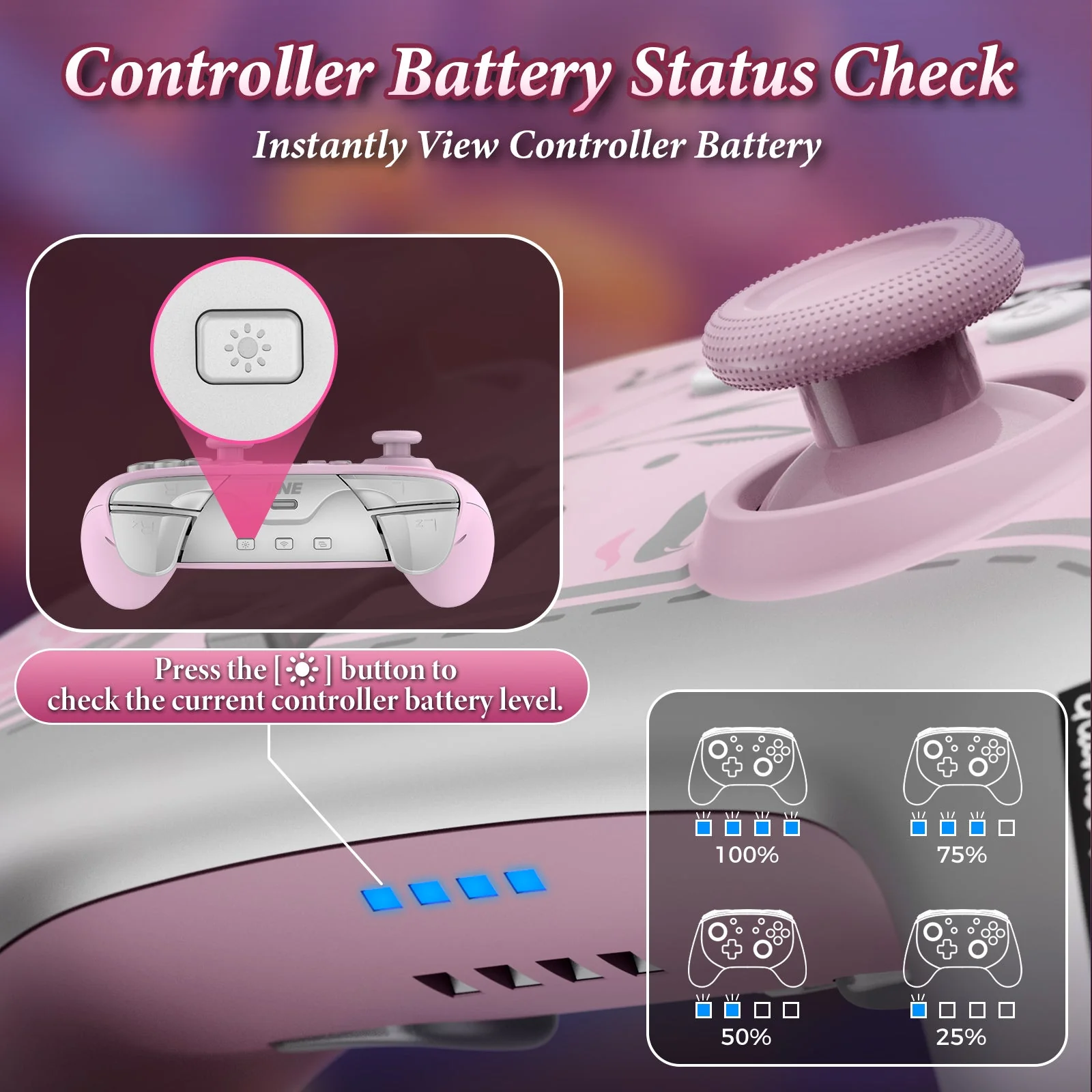 IINE Aphrodites Bloom Wireless Controller with Charging Dock for Nintendo Switch / Nintendo Switch OLED (L1035) - Image 5