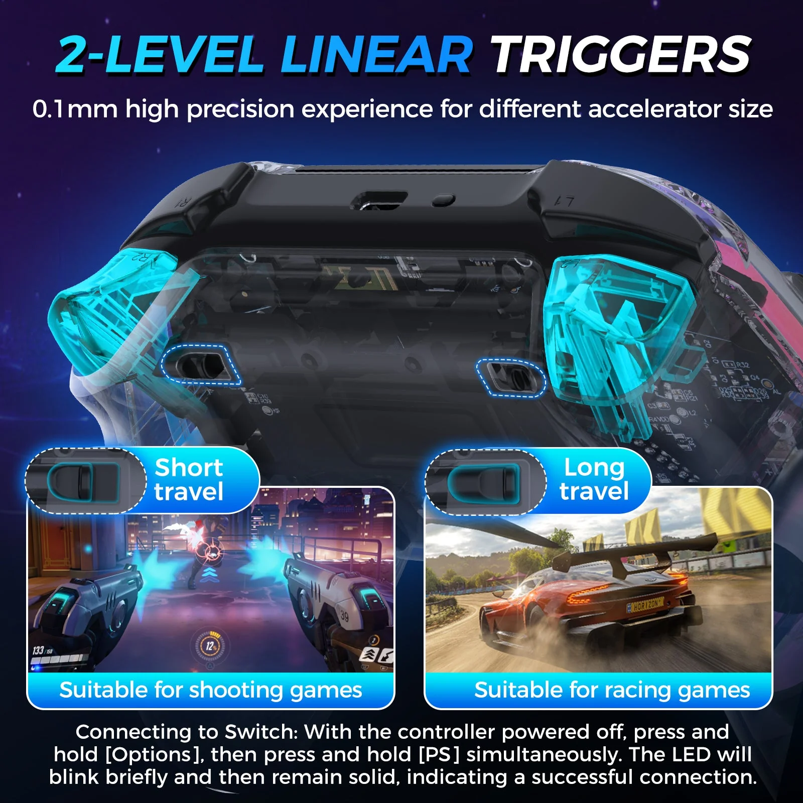 IINE Bastet Wireless Controller for PS4 / PC (Transparent) (L977) - Image 6