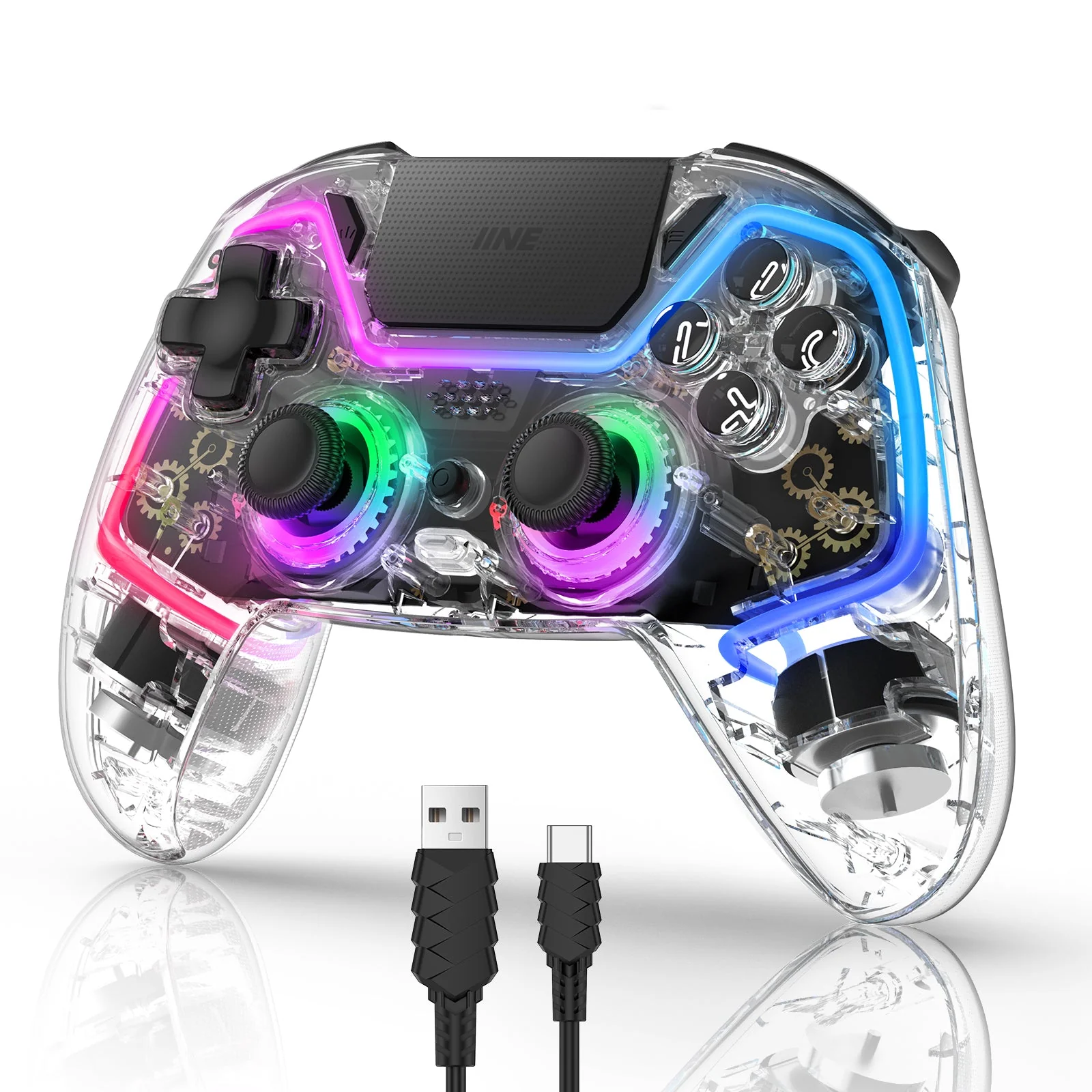 IINE Bastet Wireless Controller for PS4 / PC (Transparent) (L977) - Image 9