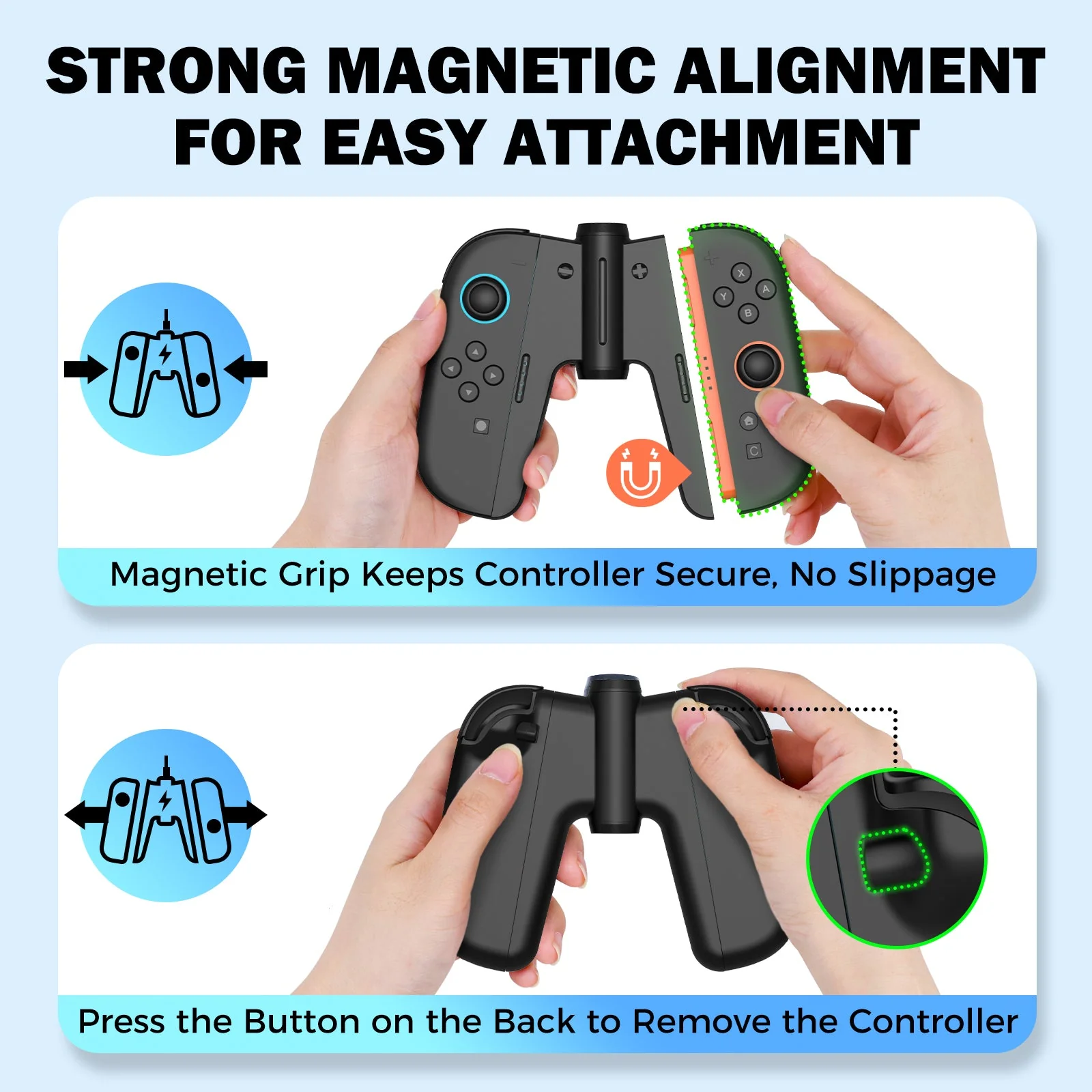 IINE Bridge-Shaped Charging Grip for Nintendo Switch 2 (Black) (L1155) - Image 8