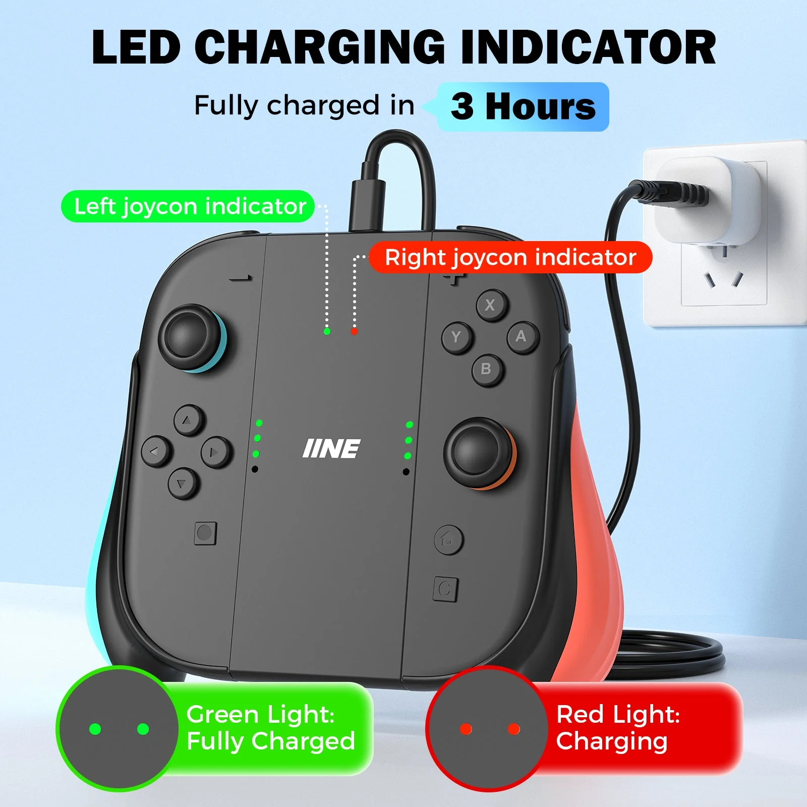 IINE Charging Grip with Remappable Buttons for Nintendo Switch 2 (Black) (L1219) - Image 3