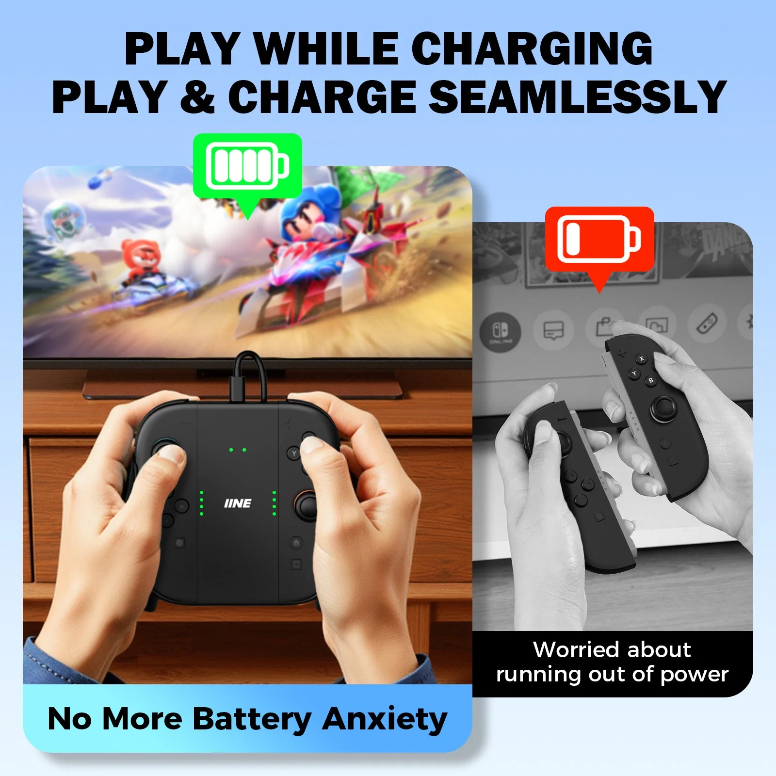 IINE Charging Grip with Remappable Buttons for Nintendo Switch 2 (Black) (L1219) - Image 4