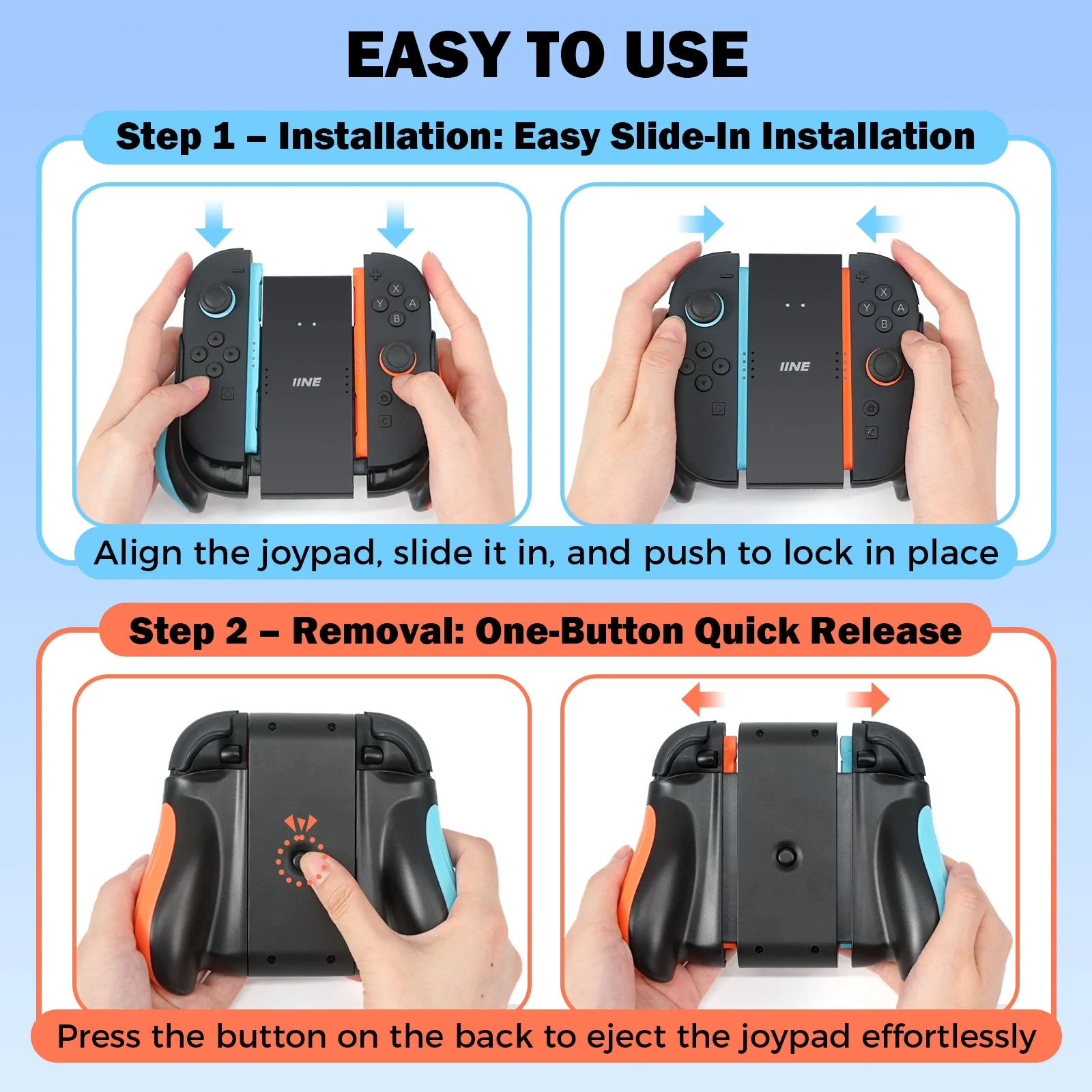 IINE Charging Grip with Remappable Buttons for Nintendo Switch 2 (Black) (L1219) - Image 6