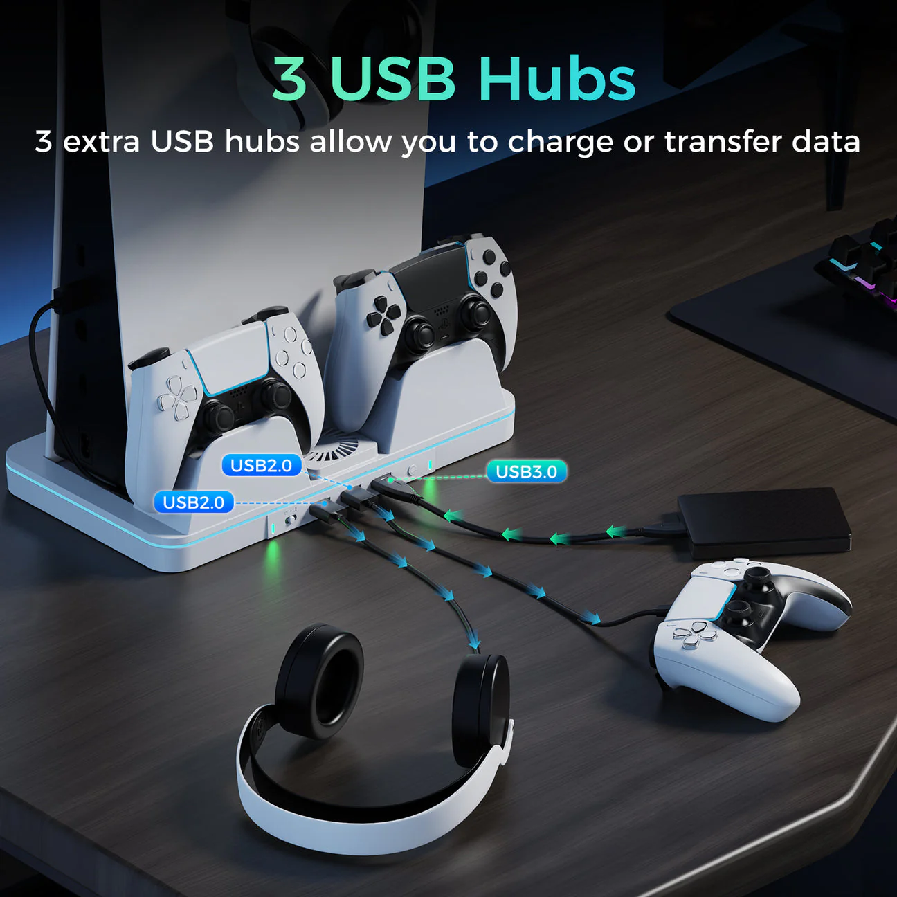 IINE Cooling Charging Station for PS5/PS5 Slim/PS5 Pro (L1061) - Image 4