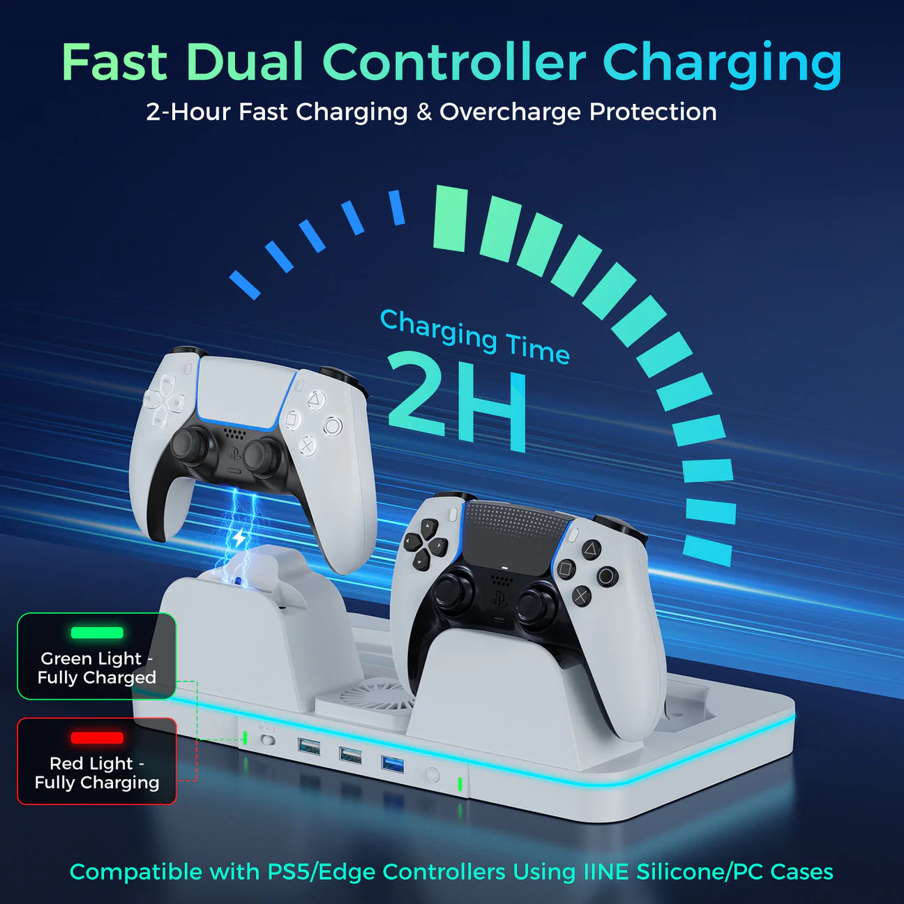 IINE Cooling Charging Station for PS5/PS5 Slim/PS5 Pro (L1061) - Image 8