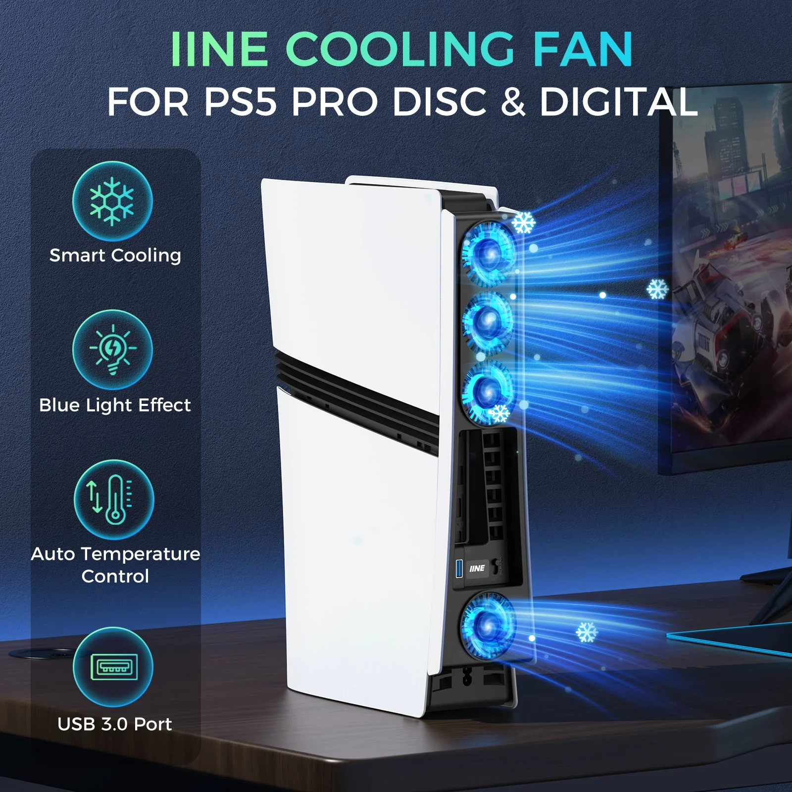 IINE Cooling Fan for PS5 Pro (L1108) - Image 2