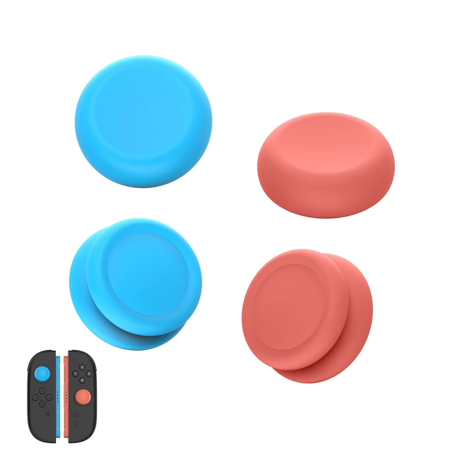 IINE Dual-Height Silicone Joystick Cap for Nintendo Switch 2 (Blue/Orange) (L1121)