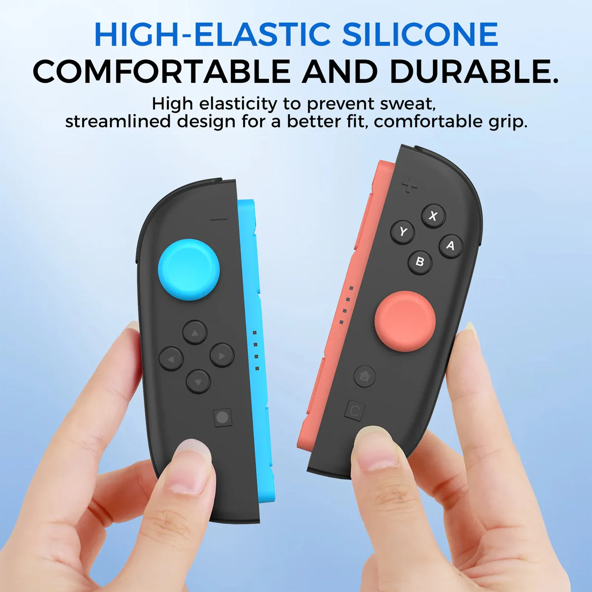IINE Dual-Height Silicone Joystick Cap for Nintendo Switch 2 (Blue/Orange) (L1121) - Image 3