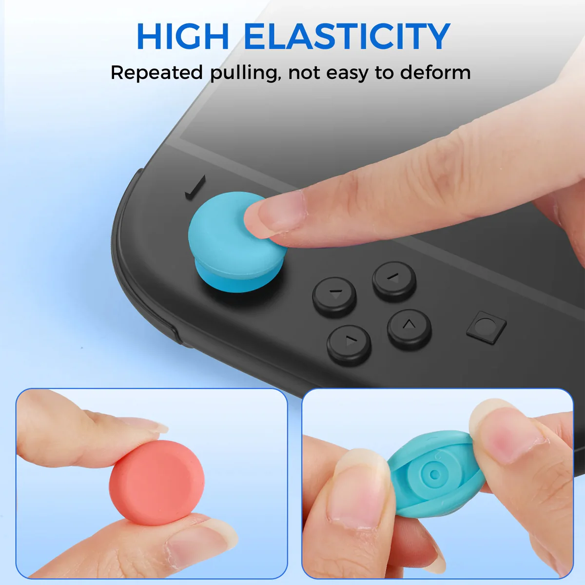 IINE Dual-Height Silicone Joystick Cap for Nintendo Switch 2 (Blue/Orange) (L1121) - Image 6