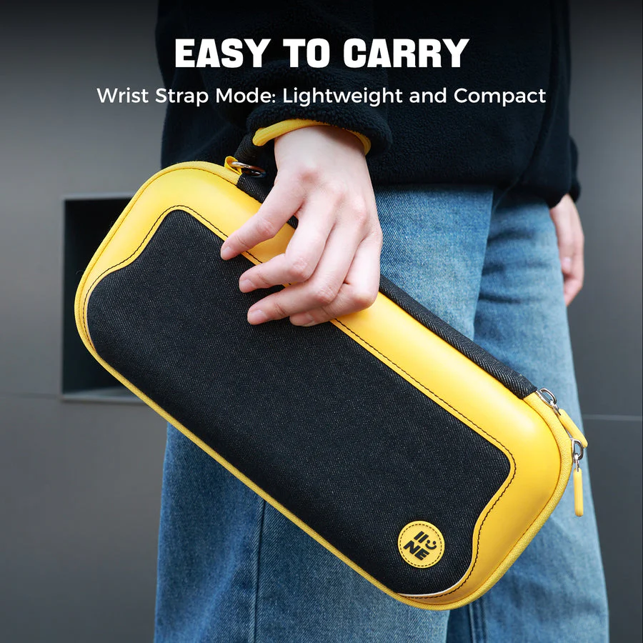 IINE EVA Carrying Storage Bag for Nintendo Switch 2 (Black, Yellow/Back) - Image 2