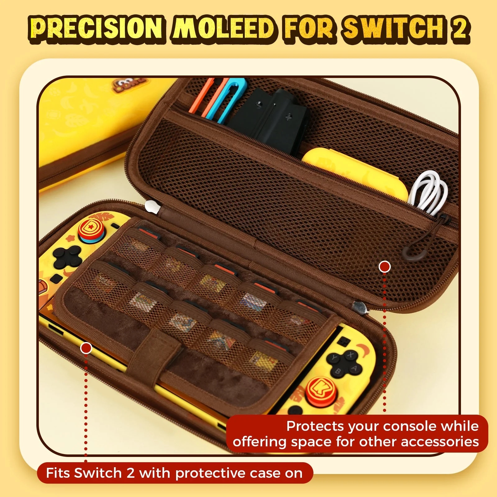 IINE Eva Storage Bag for Nintendo Switch 2 (Yellow) (L1179) - Image 3
