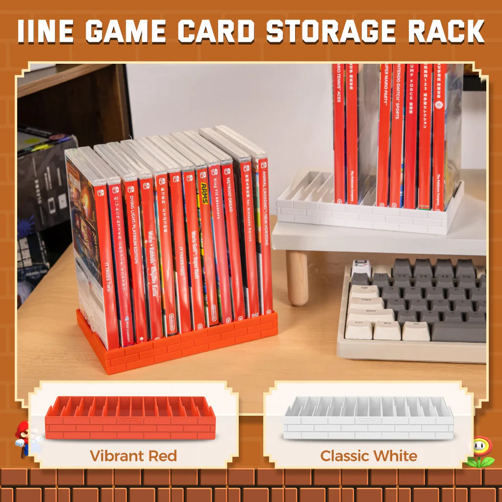 IINE Game Card Storage Rack for Nintendo Switch (Red, White) - Image 2
