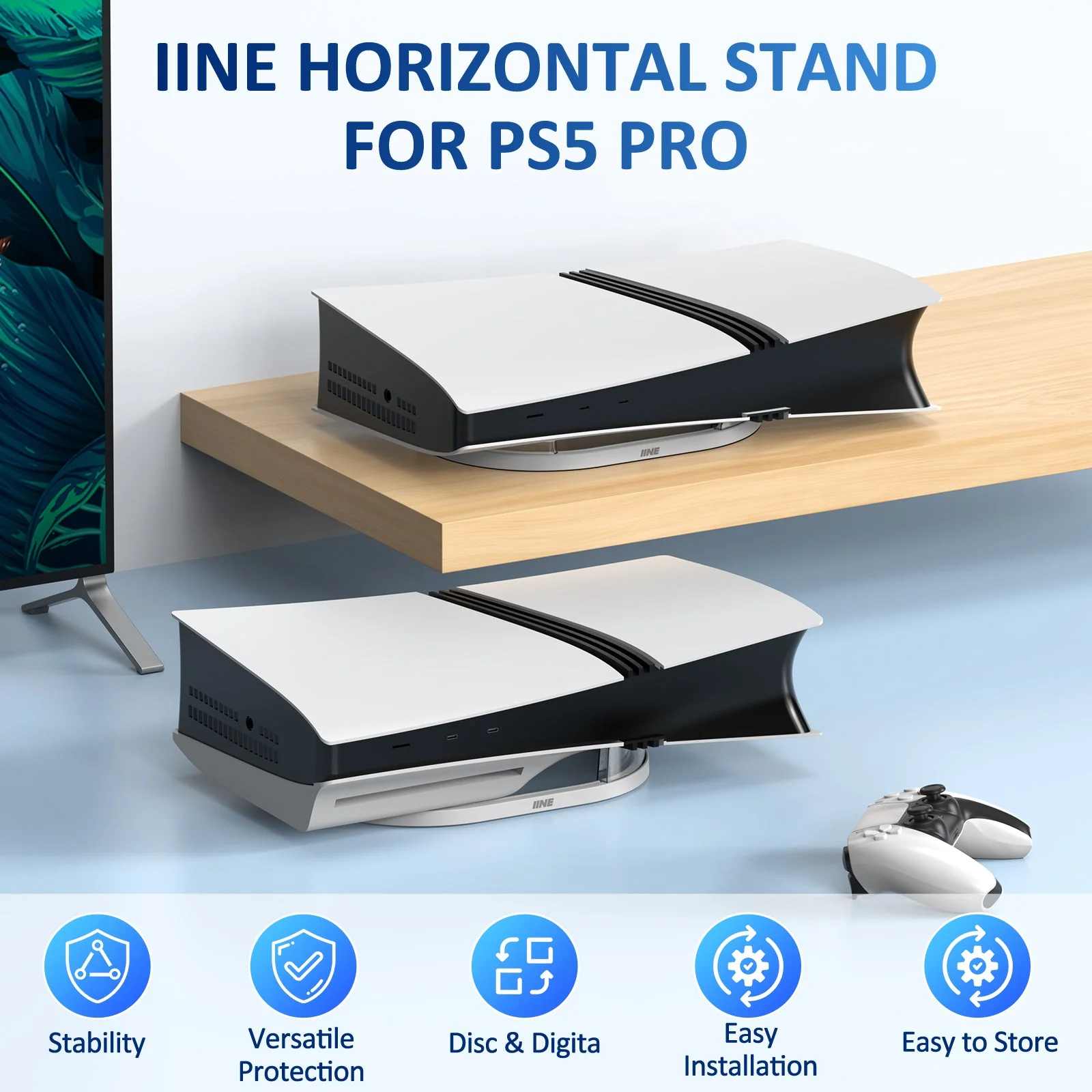 IINE Horizontal Stand for PS5 Pro (Transparent) (L1107) - Image 2