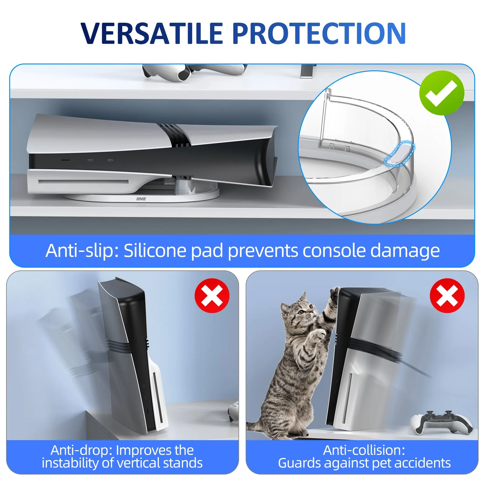 IINE Horizontal Stand for PS5 Pro (Transparent) (L1107) - Image 4