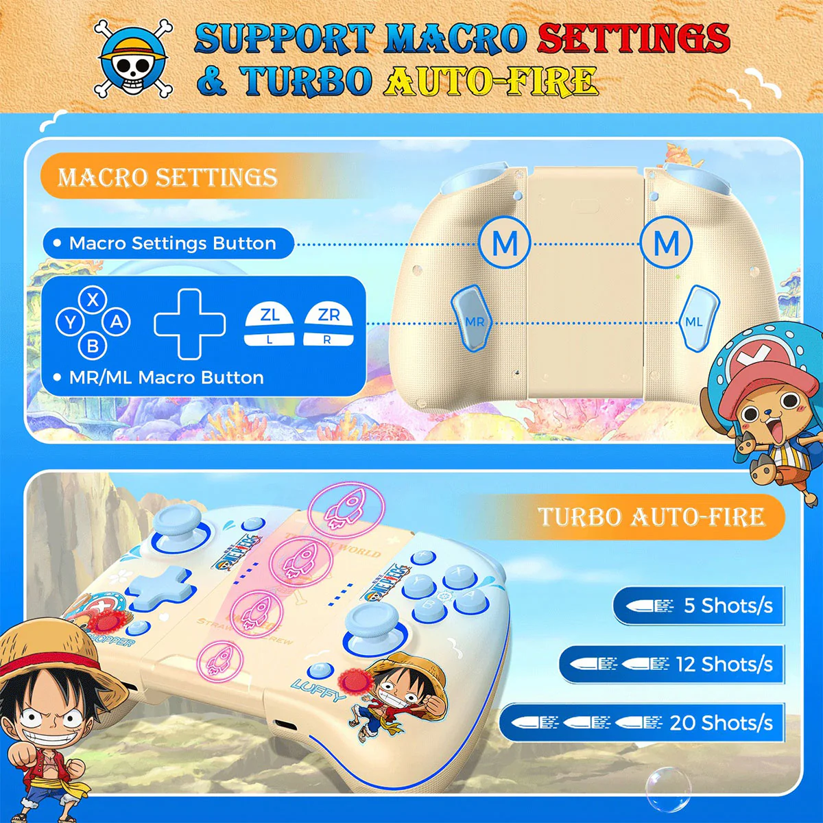 IINE Joy Pad Controller For N-Switch / N-Switch Lite / N-Switch OLED (Luffy & Chopper) (L910) - Image 6