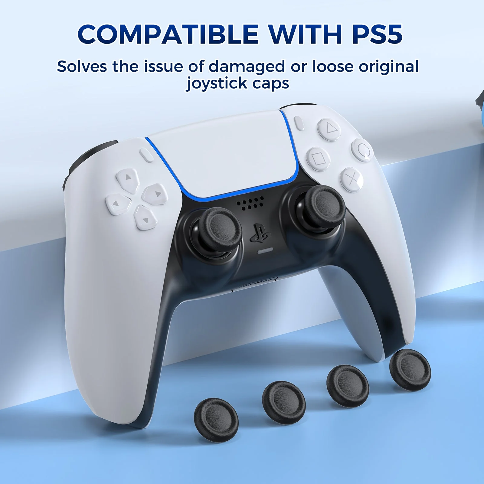 IINE Joystick Replacement Caps for PS5 Controller (Black) (L1053) - Image 3
