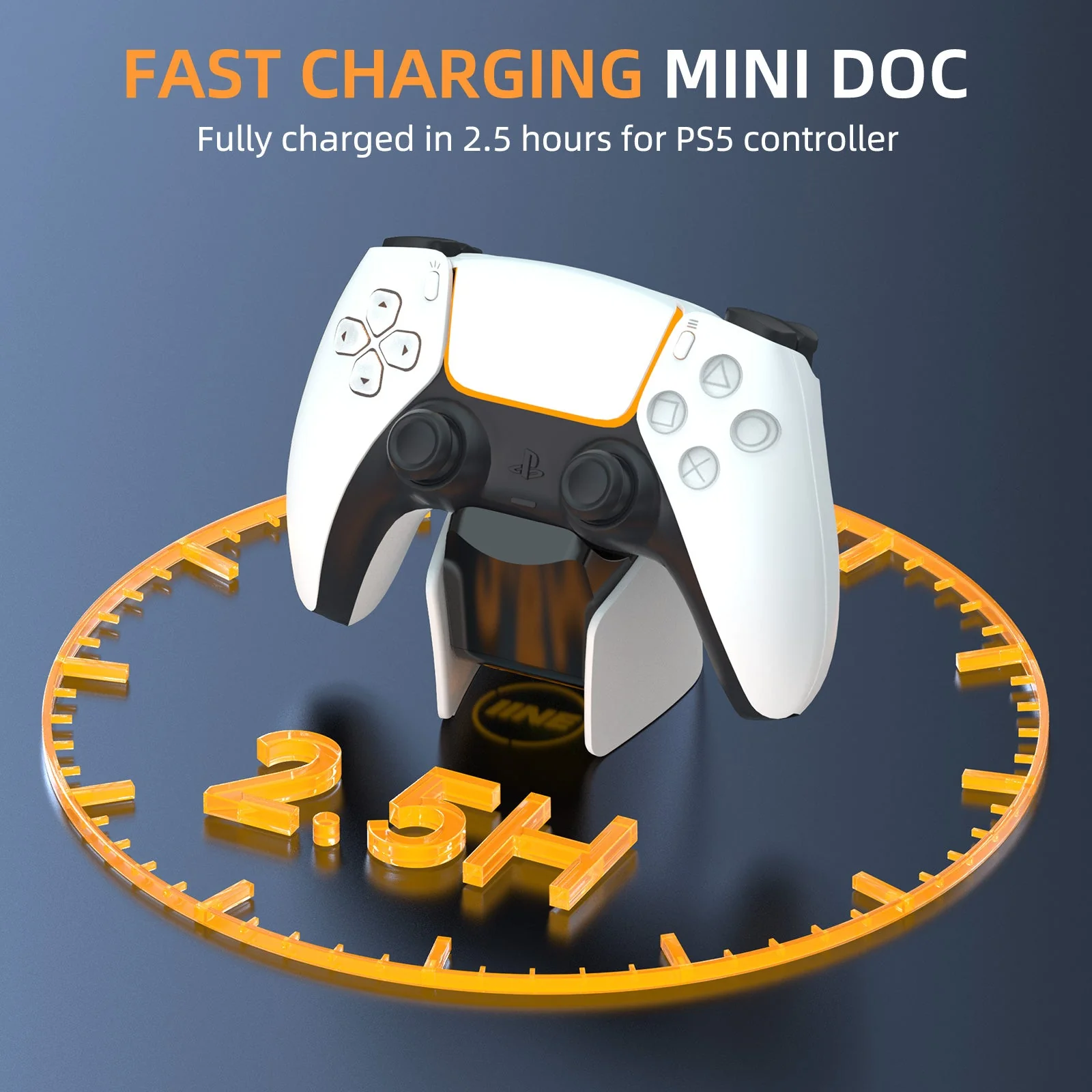 IINE Mini Charging Dock for PS5 DualSense Edge Controller / DualSense Controller (Black/White) (L962) - Image 6