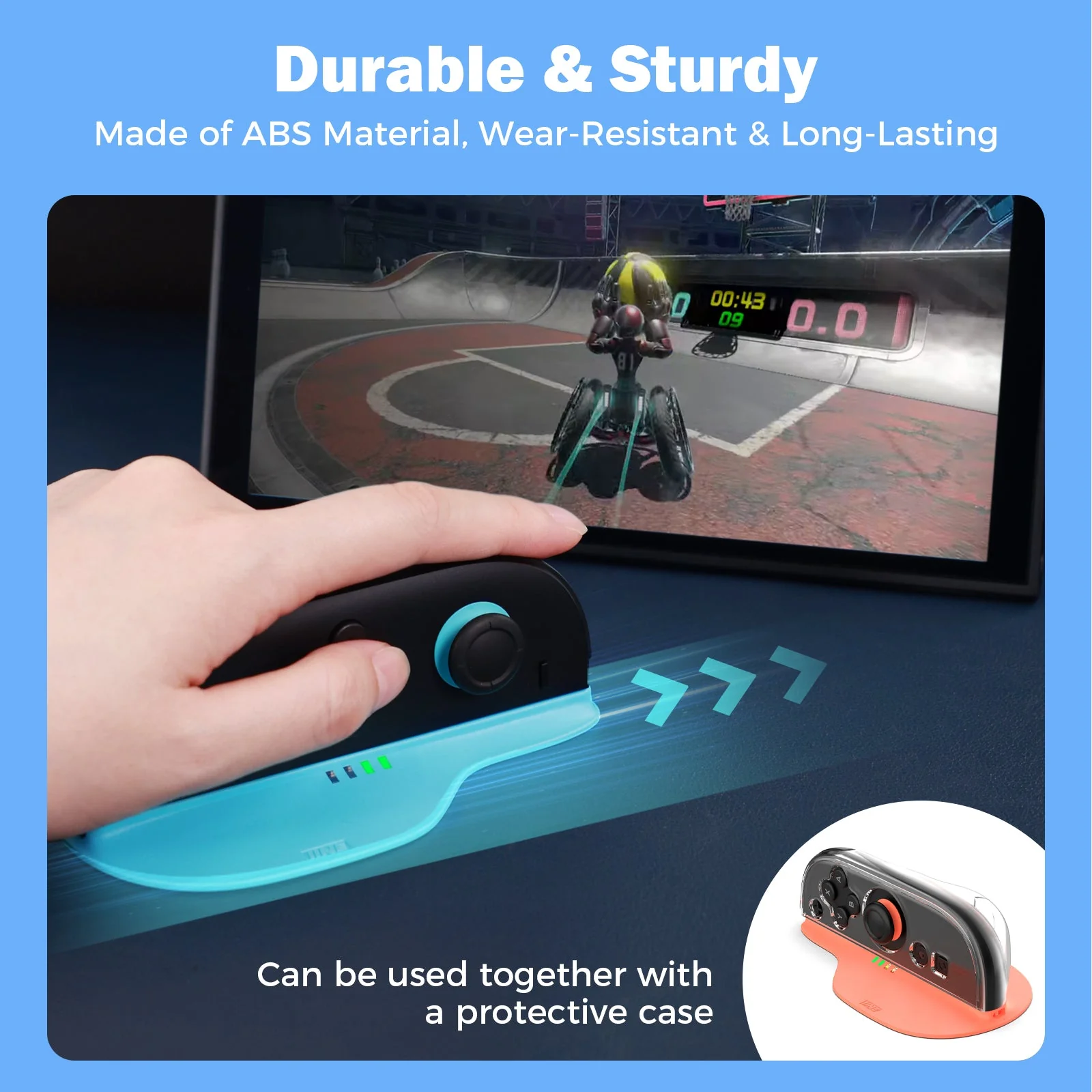 IINE Mouse Stand for Nintendo Switch 2 (Black, Blue/Orange) - Image 5