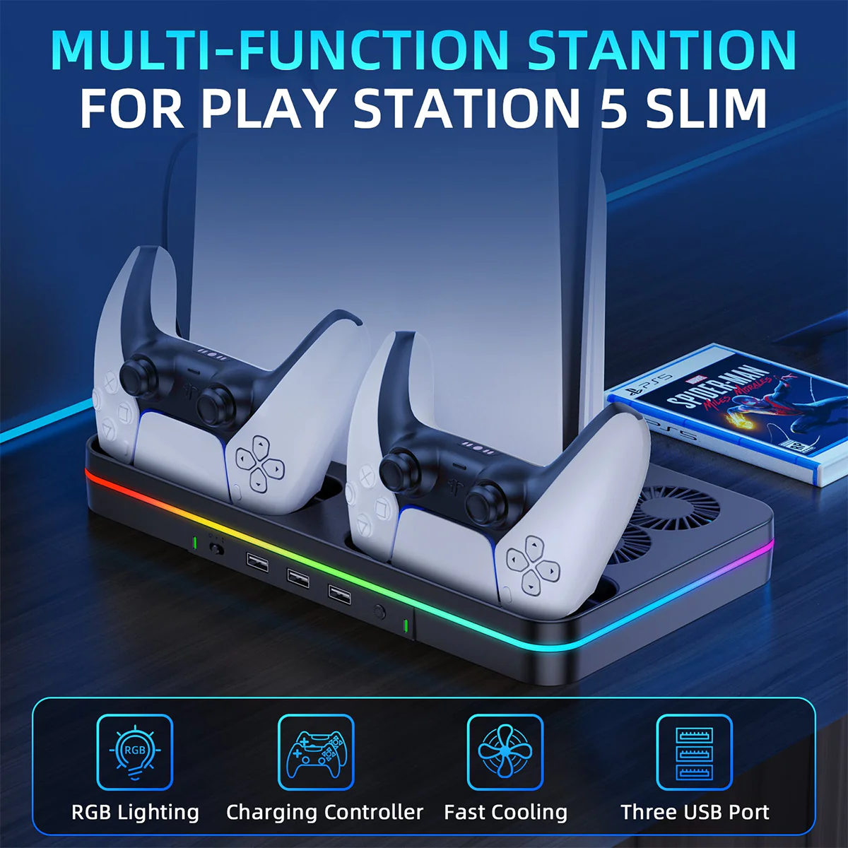 IINE Multi-Functional Cooling Charging Station For PS5 Slim (L939) - Image 3