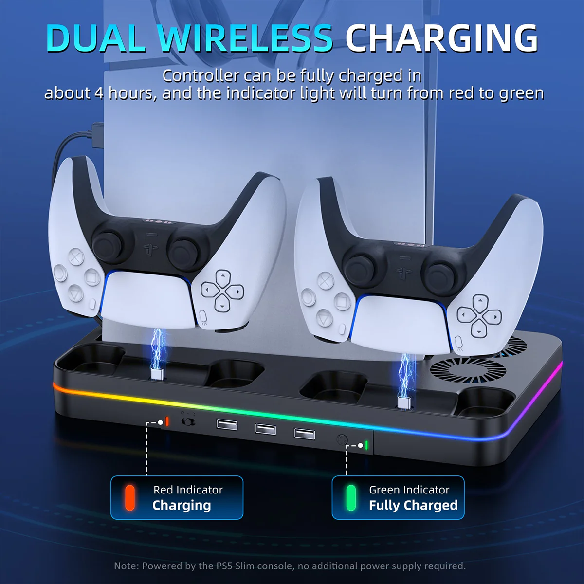 IINE Multi-Functional Cooling Charging Station For PS5 Slim (L939) - Image 5