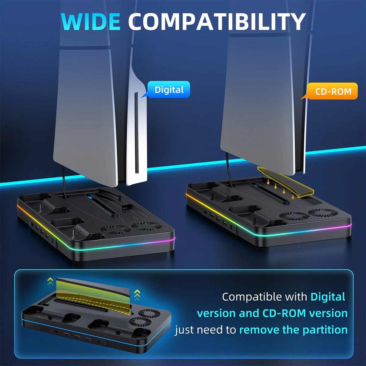 IINE Multi-Functional Cooling Charging Station For PS5 Slim (L939) - Image 6