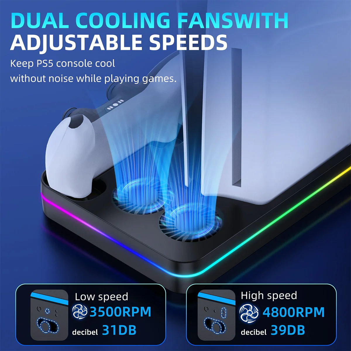 IINE Multi-Functional Cooling Charging Station For PS5 Slim (L939) - Image 8