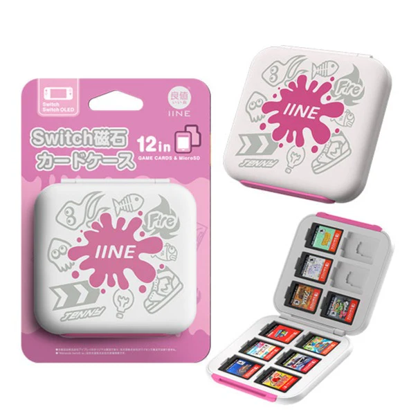 IINE NSW Game Card Case 6+6 Magnetic (White) (L714)