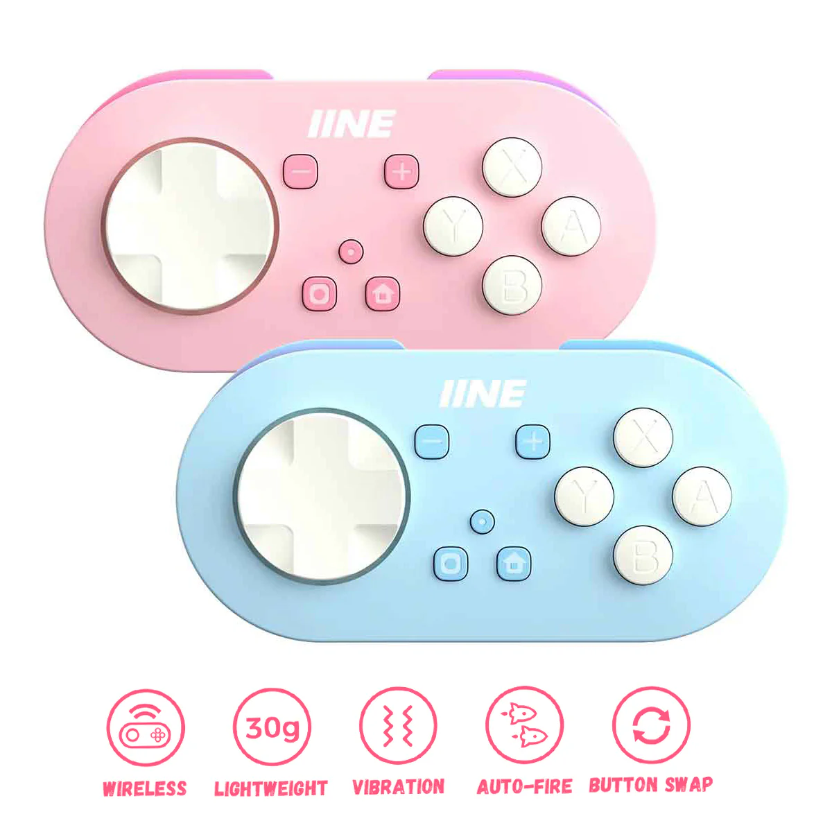 IINE Pocket Game Controller (Pink, Blue)