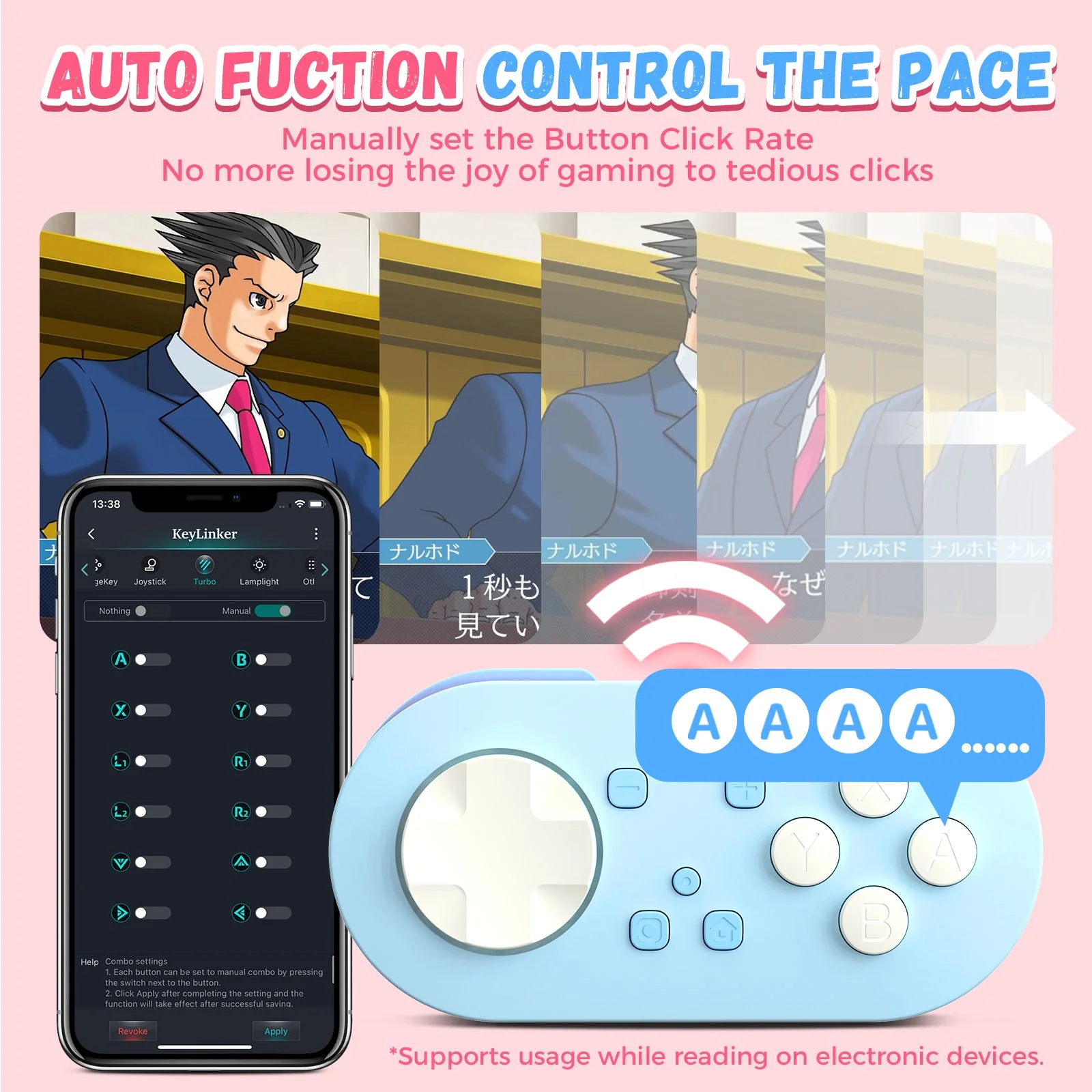IINE Pocket Game Controller (Pink, Blue) - Image 11