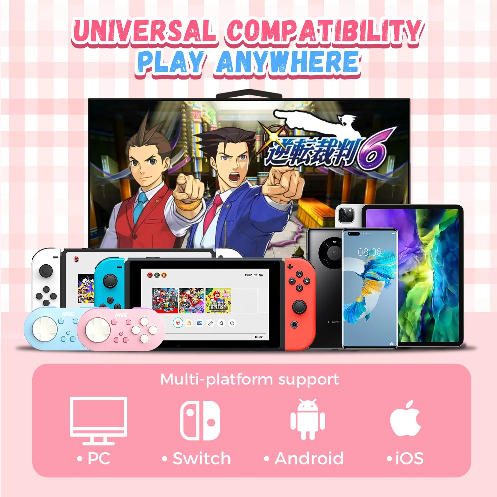 IINE Pocket Game Controller (Pink, Blue) - Image 12