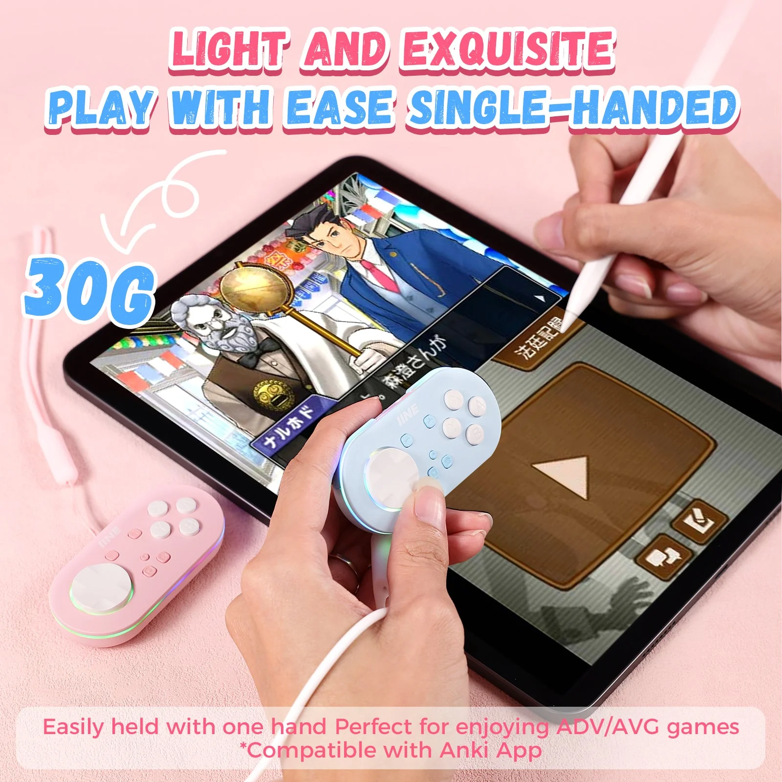 IINE Pocket Game Controller (Pink, Blue) - Image 6